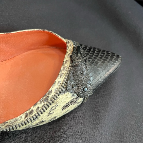 Via Spiga Dottie Womens Size 8M Snakeskin Pointed-Toe Flat - Picture 11 of 16